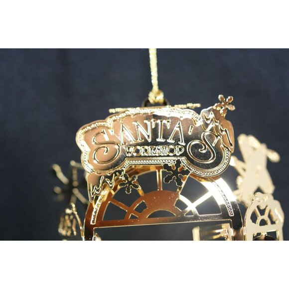 Danbury Mint 2006 Gold-Plated "Santas Workshop" Christmas Ornament - Picture 6 of 6